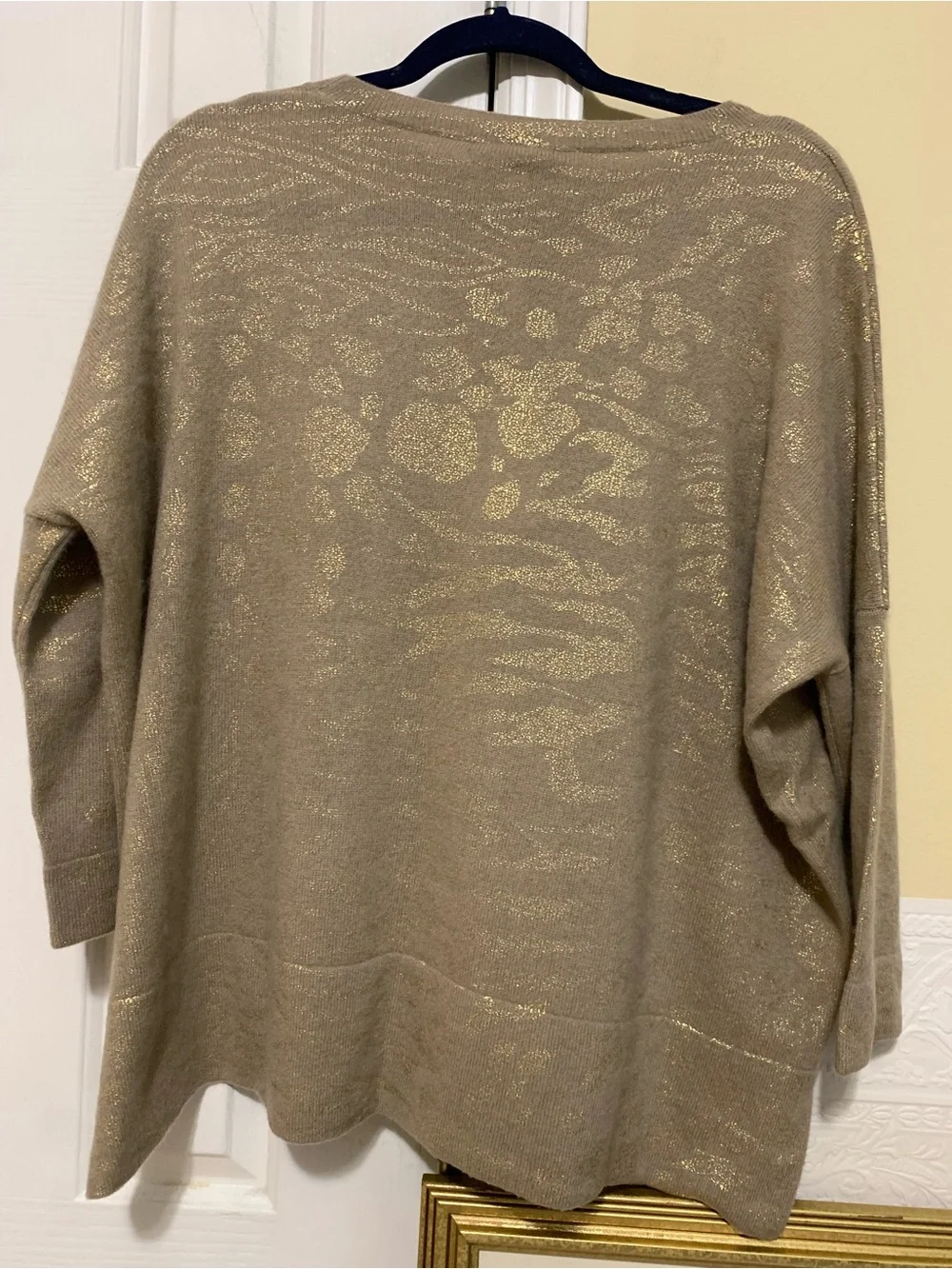 Autumn Cashmere Sweater Metallic Gold Women’s Size Medium High- Low Hem NEW